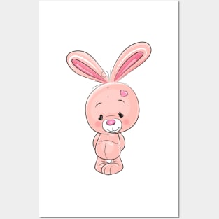 Cute Pink Bunny Posters and Art